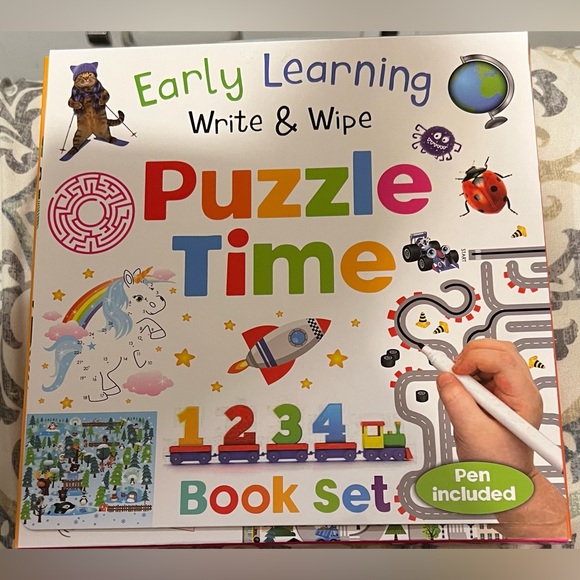 EARLY LEARNING WRITE & WIPE “PUZZLE TIME” BOXED SET Lift-Flap & Wipe - Picture 3 of 8
